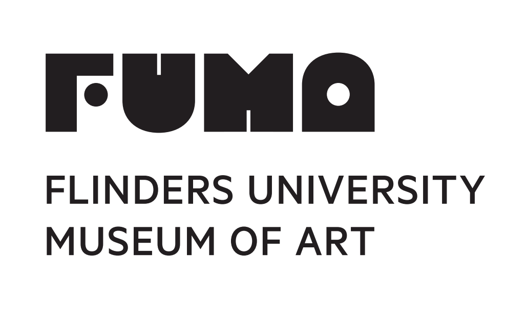 Black logo of Fuma, Flingers University Museum of Art.